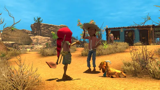 Cícera meets a traveler and his goat on the road to Canudos — ARIDA 2: Rise of the Brave