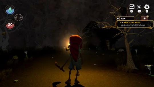 Cícera lights the way with a torch in the dark — ARIDA 2: Rise of the Brave
