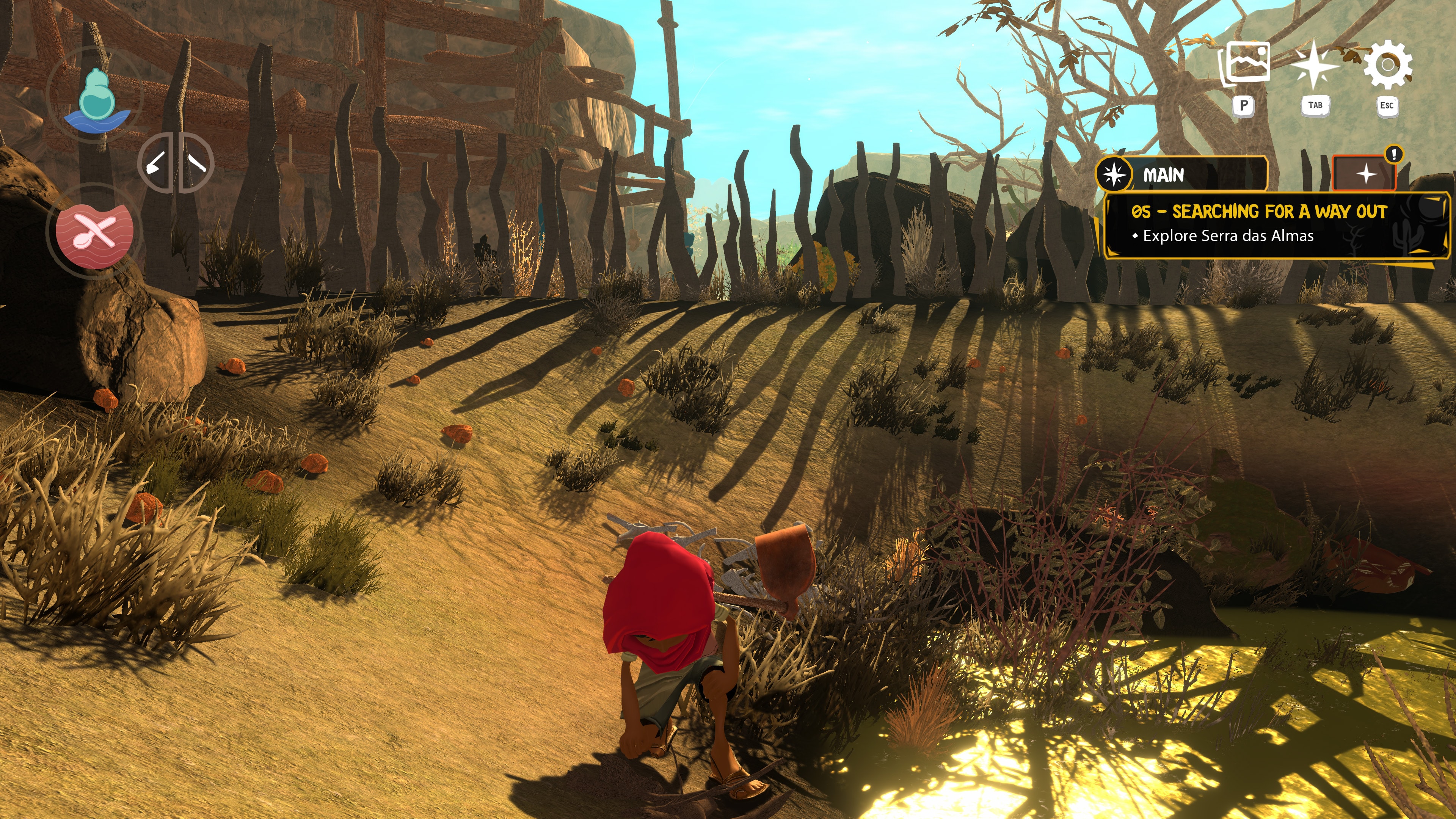 Cícera exploring Serra das Almas in search of a way out — ARIDA 2: Rise of the Brave